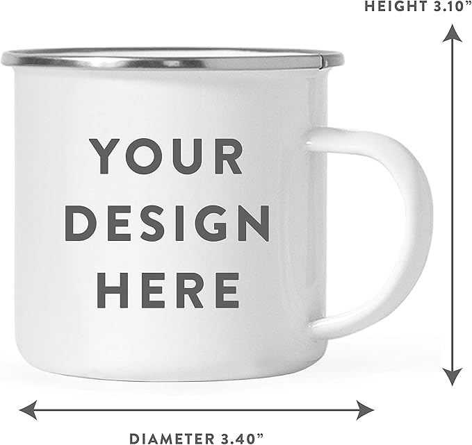 Andaz Press Personalized 11oz. Stainless Steel Custom Campfire Coffee Mug, Custom Mug With Picture, Logo, or Text, Includes Gift Box