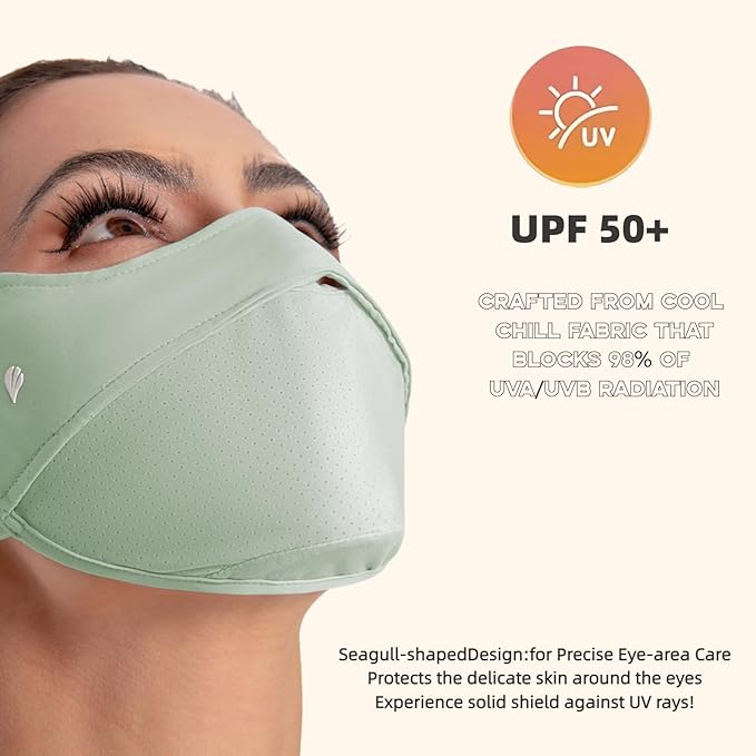UPF 50+ UV Sun Protection Face Cover/Neck Balaclava Reusable Face Mask Dustproof Cooling Breathable