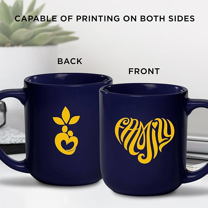 DISCOUNT PROMOS Custom Vibrant Color Glossy Ceramic Mugs 16 oz. Set of 50, Personalized Bulk Pack - Perfect for Tea, Espresso, Cappuccino, Hot Cocoa - Cobalt Blue