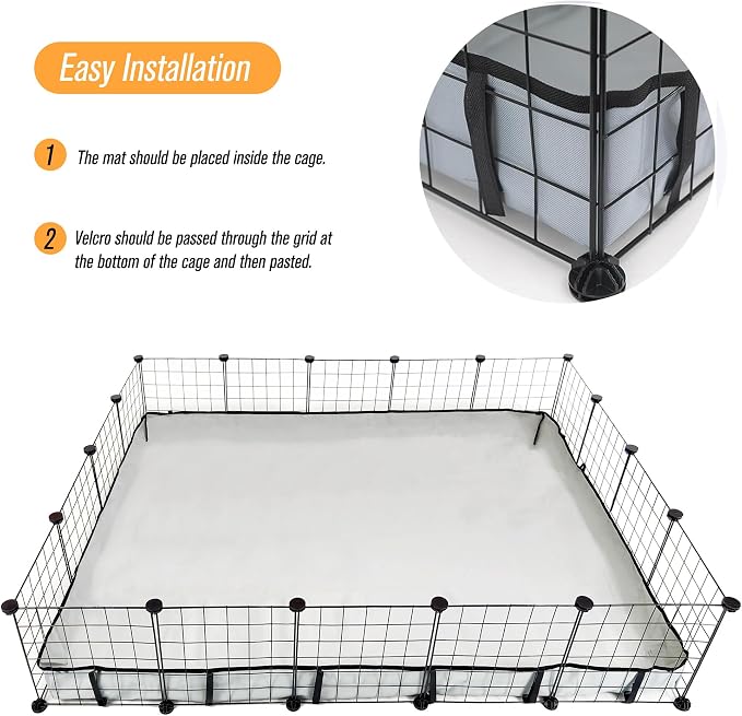 Guinea Pig Cage Liner Tarp Bottom Waterproof and Washable Base Also for Rabbits, Bunny, Chinchesillas, Hedgehog, Ferrets and Other Small Animals(48x60 inches)