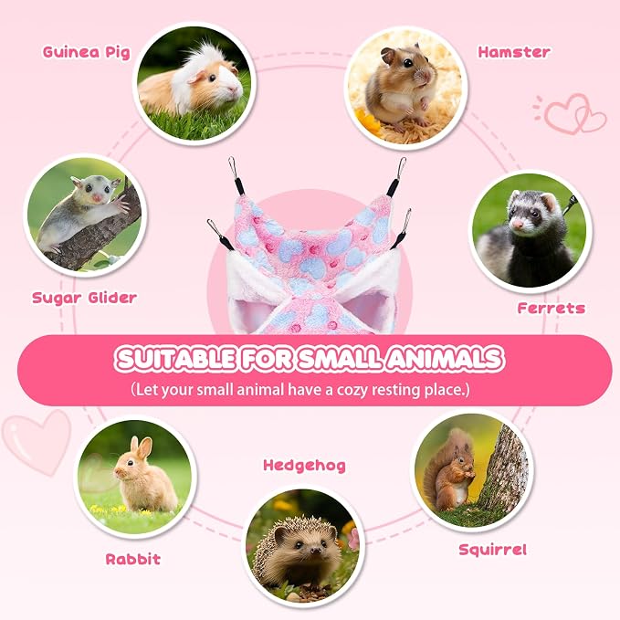 YedsIntu 3 Pcs Guinea Pig Hammock, Rat Ferret Hamster Hanging Hammock Guinea Pig Accessories for Small Animals Chinchilla Parrot Sugar Glider Ferret Squirrel (11"×11")