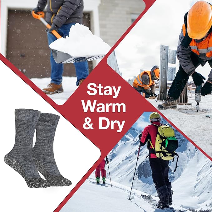 35° BELOW Thermal Insulated 1 or 3 Pk Socks for Men and Women, Designed with Soft Aluminized Loops to Keep Feet Warm and Cozy