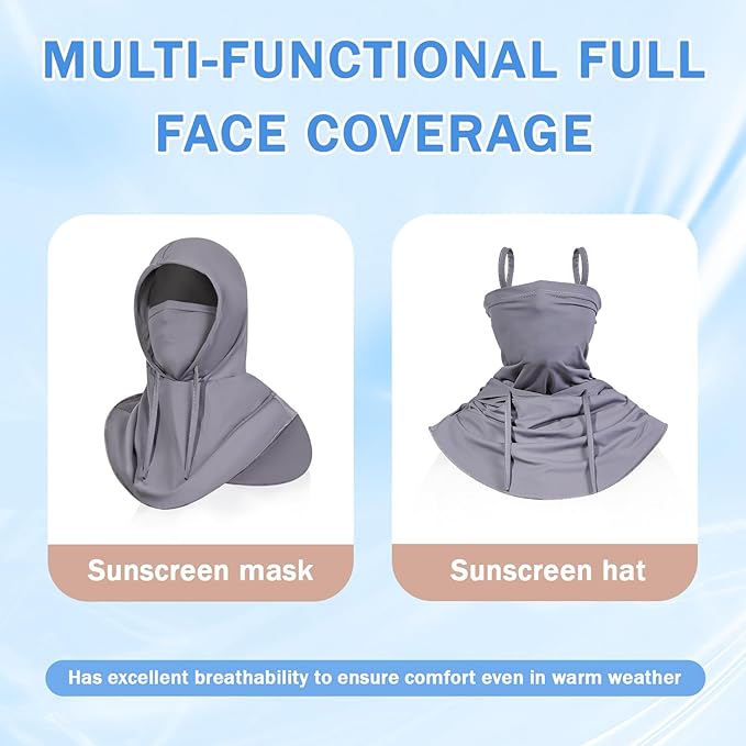 3 Pack Balaclava Sun UV Protection Hood Breathable Full Head Mask Face Cover for Men Women Motorcycle Cycling Fishing