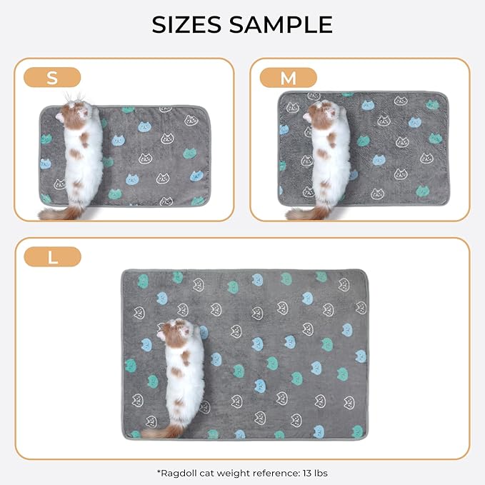 Luciphia 3 Pack Cute Cat Blankets Cozy Small Throw for Pet Puppy,41"x31" | Fuzzy Flannel Small Pet Blanket Washable, Cute Cat Print for Crate Car Bed. Puppy Essential,Cat Stuff Gifts,Large