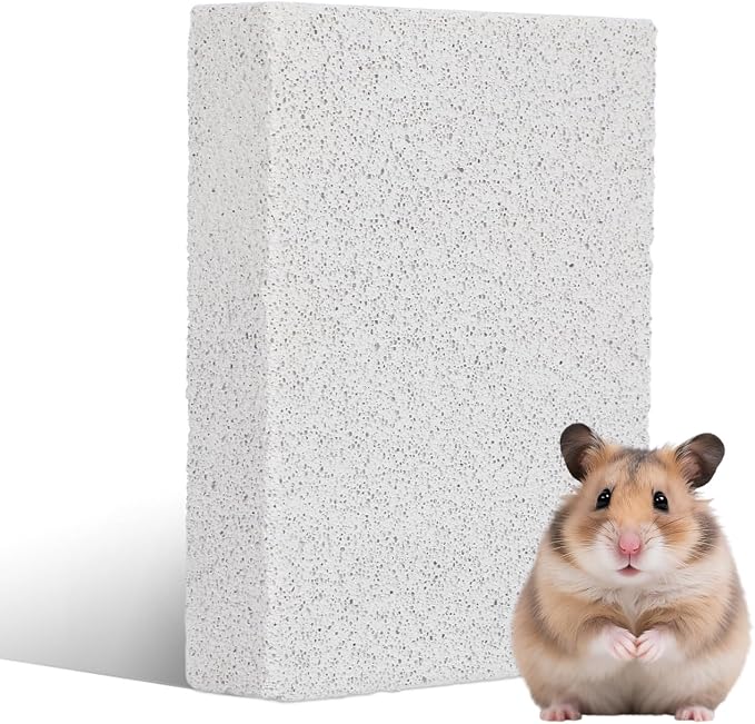 Toddmomy Rabbit Scratching Pad: Natural Lava Pumice Stone Claw & Teeth Grinding Pad for Hamster Guinea Pig Gerbil Small Pet Cage Accessories