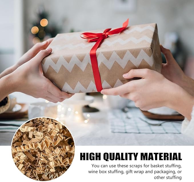 1 LB Brown Crinkle Cut Paper Shred Filler Great for Gift Wrapping, Basket Filling, Birthday, Wedding, Halloween, Thanksgiving, Christmas Day New Year Party Decorations Filling Supplies
