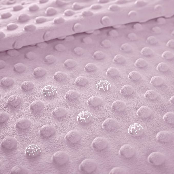Baby Blankets for Girls Soft Plush Nursery Minky Blanket Neutral with Print Pink Forest Elephant and Cozy Raised Dotted Fleece Backing, 30 x 40 Inch Double Layer Bed Throws