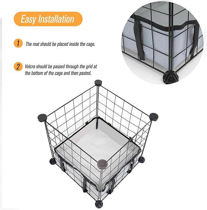 Guinea Pig Cage Liner Tarp Bottom Waterproof and Washable Base Also for Rabbits, Bunny, Chinchesillas, Hedgehog, Ferrets and Other Small Animals(12x12 inches)