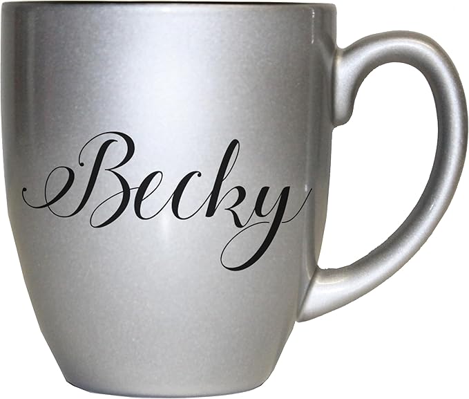 My Personal Memories Custom Monogrammed Coffee Latte Mug and Tea Cup - Personalized and Engraved (Silver)