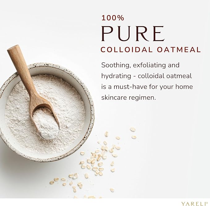 YARELI Colloidal Oatmeal, 2lb (32oz), Bath Powder for Relief of Dry Itchy Skin Due to Eczema and Psoriasis, for Adults, Baby and Kids