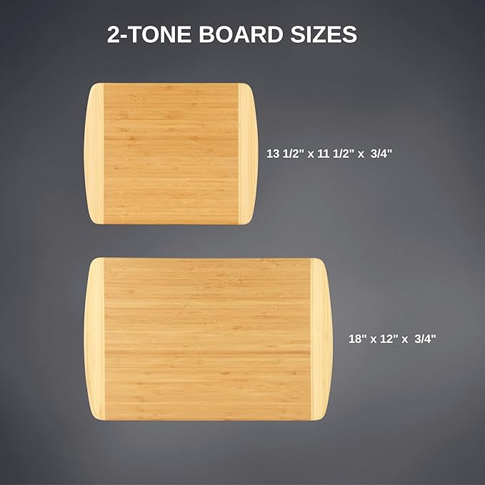 Personalized 2-Tone Cutting Board, Reversible Charcuterie Board, Double-Sided Bamboo Serving Board with Custom Engraving – 12 Design Options – Gift Wrap, Card & Mineral Oil Finish Add-Ons