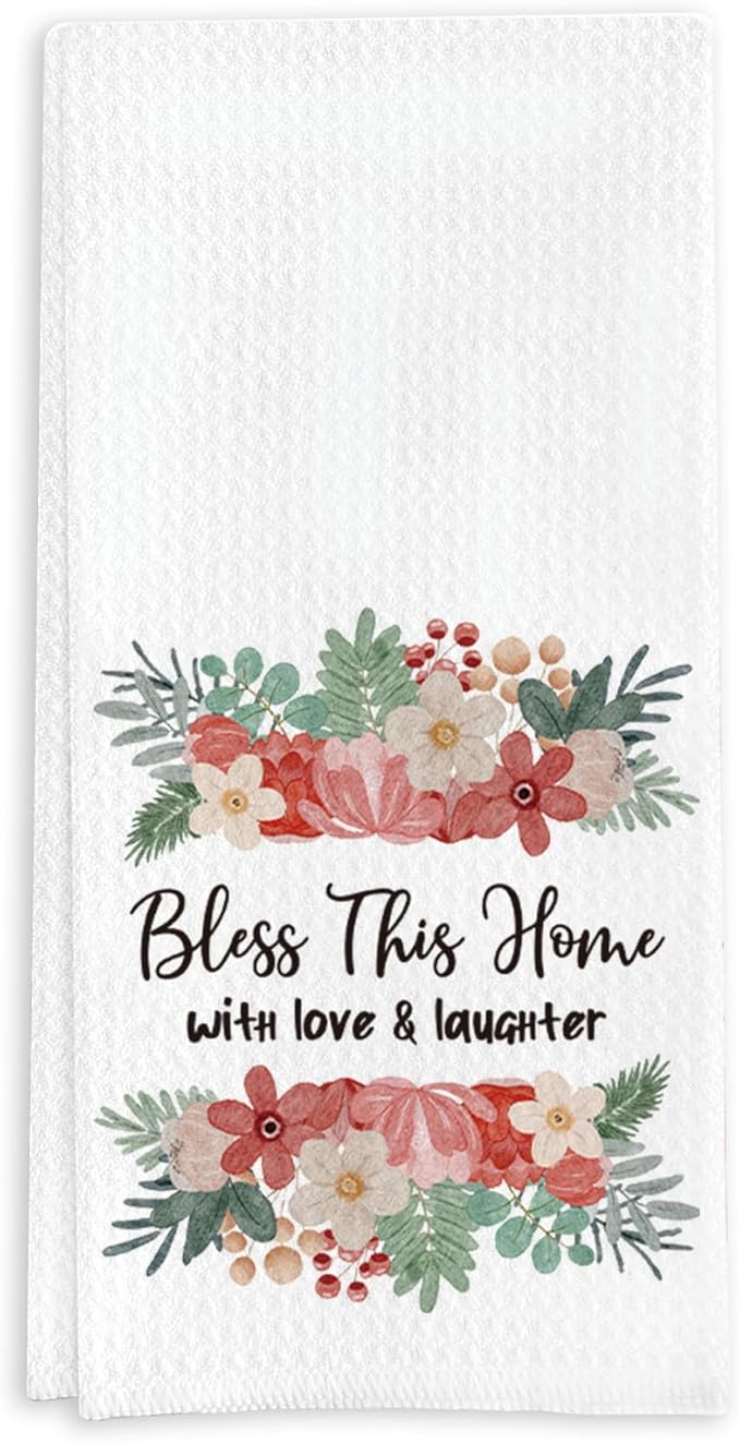Bless This Home Bathroom Towels Gifts for New Homeowners, Kitchen Absorbent Towels 2025 Housewarming Gifts Suitable for Men Women 16 * 24in