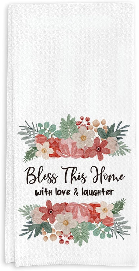 Bless This Home Bathroom Towels Gifts for New Homeowners, Kitchen Absorbent Towels 2025 Housewarming Gifts Suitable for Men Women 16 * 24in