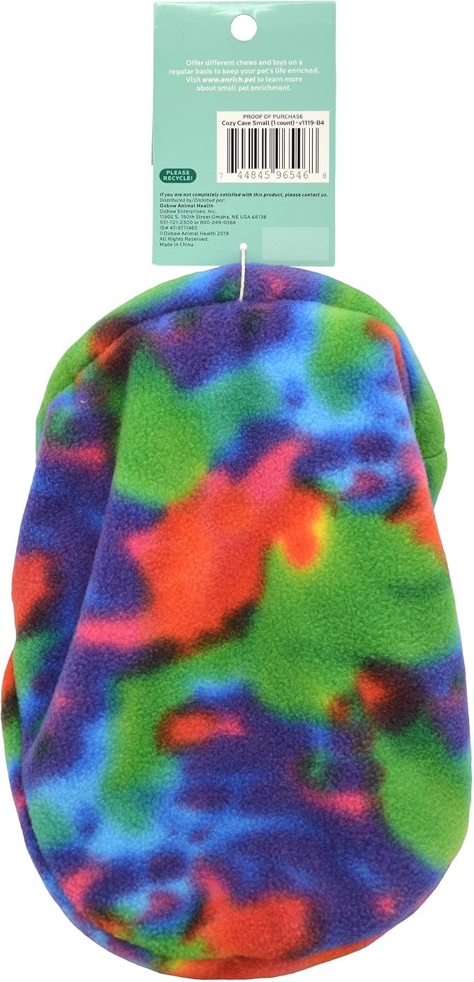 Oxbow Animal Health Enriched Life Cozy Cave, Guinea Pig Hideout, Guinea Pig Toys, Bunny Toys, Fleece, Bunny Enrichment for Rabbit Cage, Oxbow Rat Cage Accessories | Small Animal Hideout, Fleece, Snuggle Sack, Guinea Pig House, Rats, Hamsters, Hedgehogs...