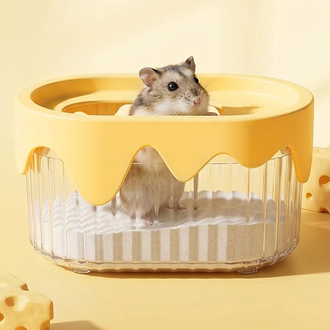 Small Pet Bath Box, Hamster Sand Toilet, Chinchilla Baths House | Small Animal Sand Bath Box for Chinchilla, Dwarf Hamster, Gerbil Guinea Hedgehog