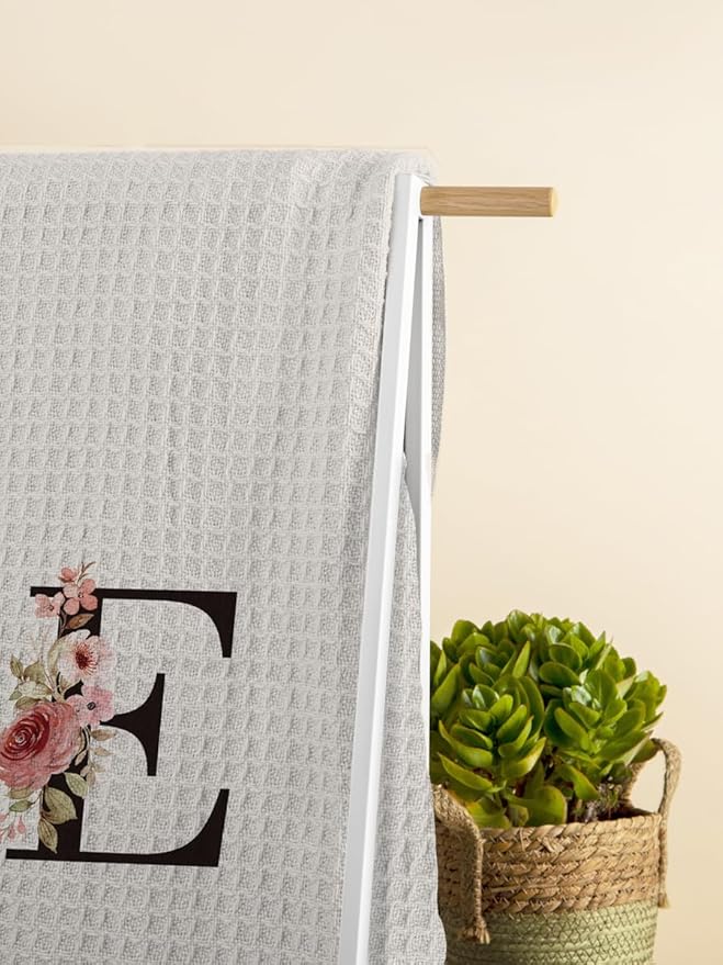 Kitchen Towel, Personalized Gifts Mode Monogram Letter E Kitchen Towel for Kitchen Dinning Bathroom, Christmas Birthday Gifts for Women, Kitchen Towel and Dishcloths Sets 16×24 Inches