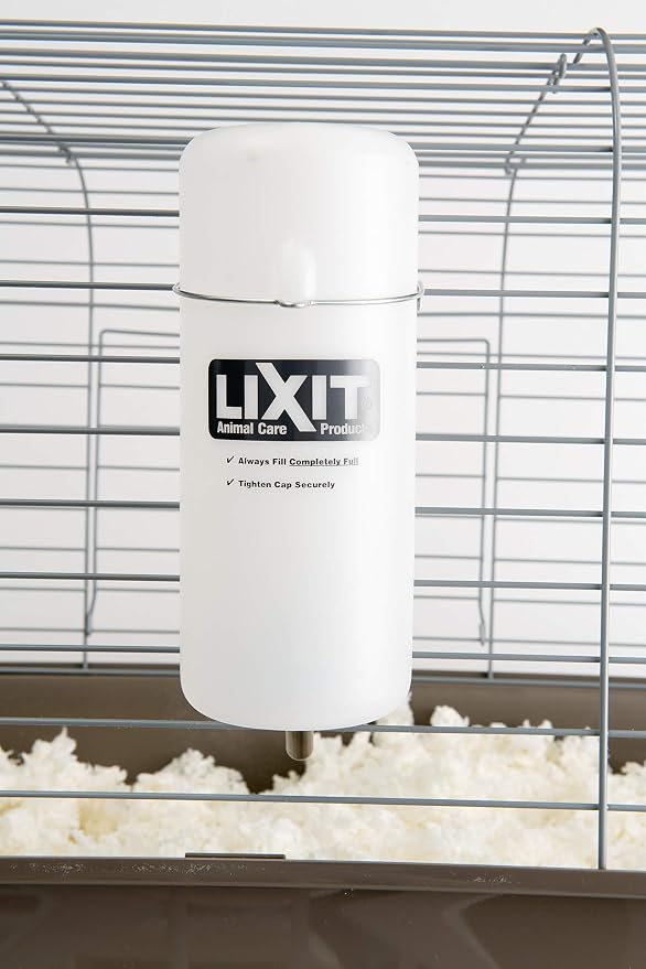 Lixit Wide Mouth BPA-Free Cage Water Bottles for Rabbits, Ferrets, Guinea Pigs, Rats, Chinchillas, Hamsters, Mice, Hedgehogs, Gerbils and Other Small Animals. (Translucent, 32 Ounce)