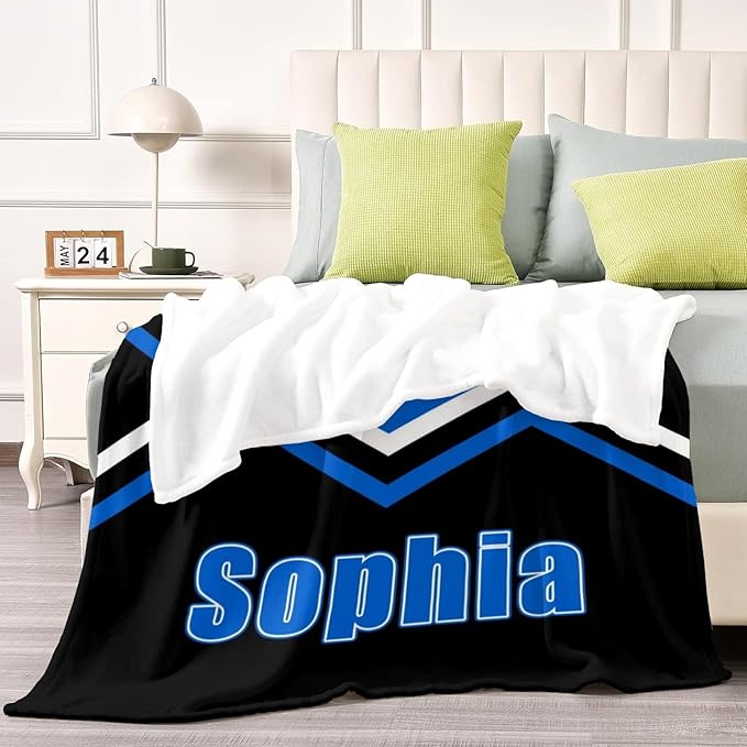 Custom Cheerleading Blanket - Personalized Throw Blanket for Cheerleaders Students Teens Adults (Cheerleading)