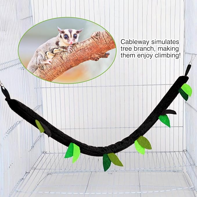 Hamiledyi 5PCS Hamster Hammock Small Animals Hanging Warm Bed House Rat Cage Nest Accessories Toy Hanging Tunnel Soft Bed Rope and Swing for Sugar Glider Squirrel Hamster Playing Sleeping