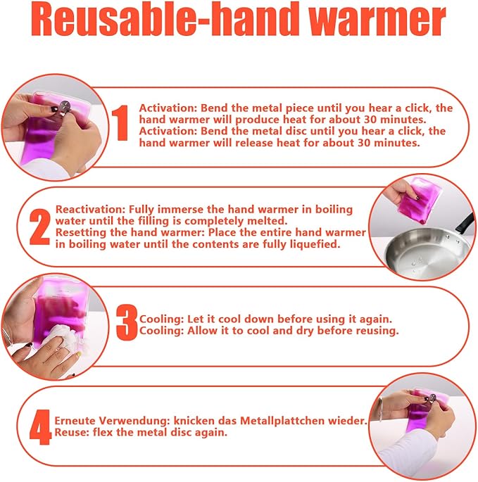 Reusable Pocket Heat Packs, Hand Warmers - Easy Reset & Comfortable Warmth for Daily Use, Commute & Cold Days