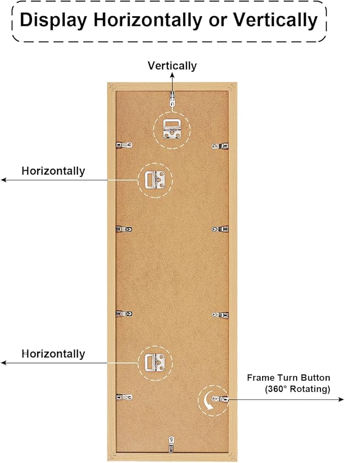 8x26 Collage frame with 6 Openings 4X6 Pictures, Multiple Picture Frame with Mat, Wall or Tabletop Decor, Natural Wood Grain (1 Pack)