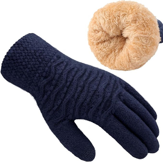 Trifabricy Winter Gloves for Women, Warm Fleece Lined Womens Gloves, Knit Glove for Women, Touchscreen Glove for Cold Weather