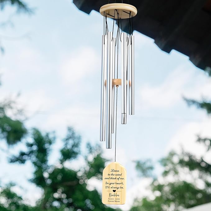 Memorial Wind Chimes, Jocidea Personalized Listen to The Wind Sympathy Wind Chime, in Memory of Wind Chime, Remembrance Gift, Bereavement Gifts, Memorial Gifts for Loss of Loved One