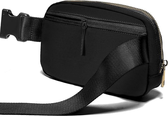 Gitus Belt Bag Fanny Pack Crossbody Bags with Initial Letter Patch Gifts for Wife Older Women Mother Coworker Bridesmaid Anniversary Travel Gifts Beach Gifts (Black-Q)