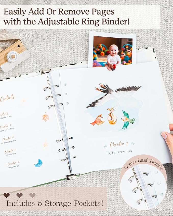 Baby Memory Book for Boy or Girl - Hardcover Keepsake Journal to Record Milestones & Photos from Pregnancy to Fifth Birthday | Perfect Present for New Parents | Gender Neutral Nursery Design