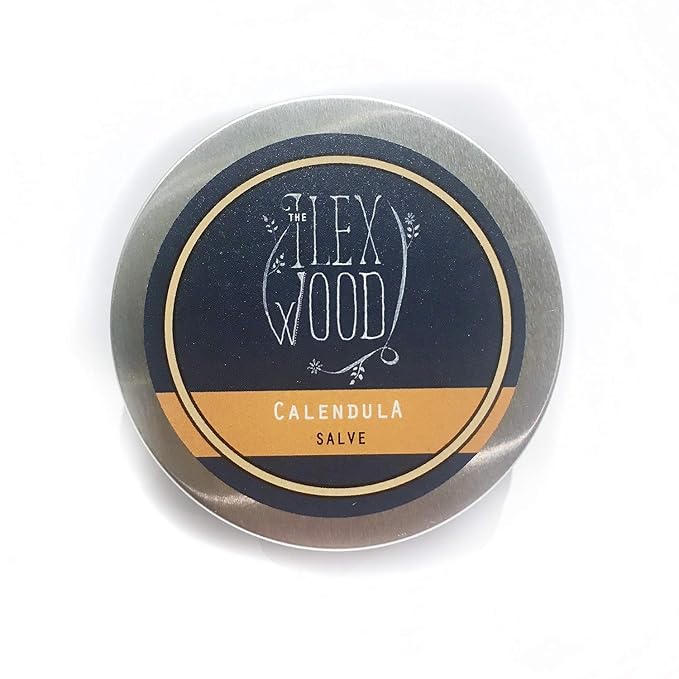 The Ilex Wood - Vegan Calendula Salve - All natural handcrafted vegan balm, soothes rashes, itching, dry skin, eczema - 3.38 fl oz (100ml)
