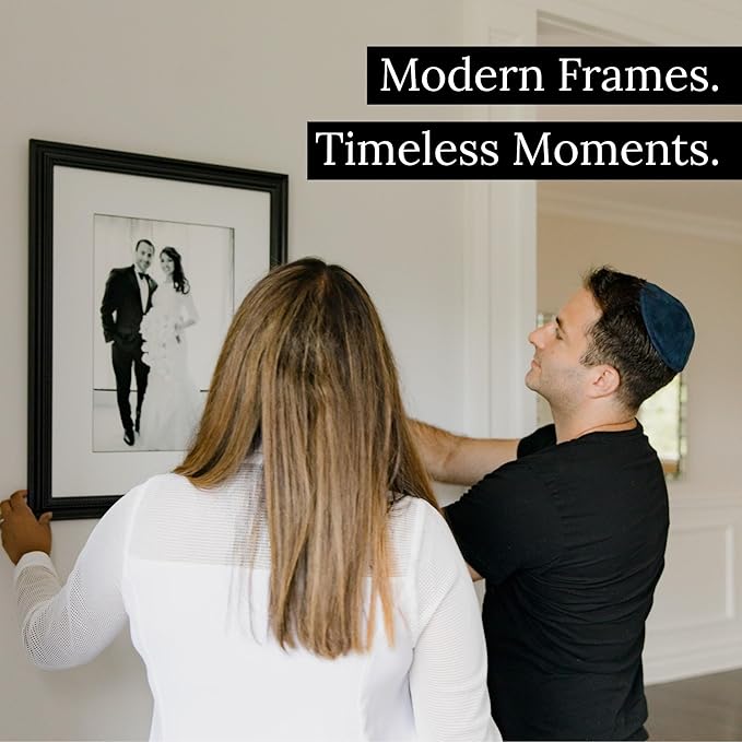 M Modern Memory Design 15x35 Black Picture Frame Real Glass Wall Mount | 35x15 Home Living Room Artwork Poster Photo Print