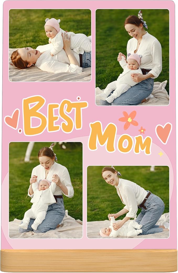 Personalized Metal Photo Print for Mom, Custom Framed Photo Gifts for Mother's Day Gifts from Daughter Son Kids- Gift Wrapping Available