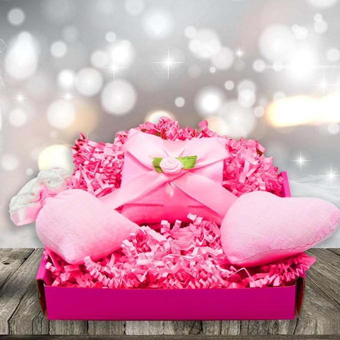ZEBMOON 2 LB Hot Pink Crinkle Cut Paper Shred Filler Great for Gift Wrapping, Basket Filling, Birthday, Wedding, Halloween, Thanksgiving, Christmas Day, New Year Party Decorations Filling Supplies