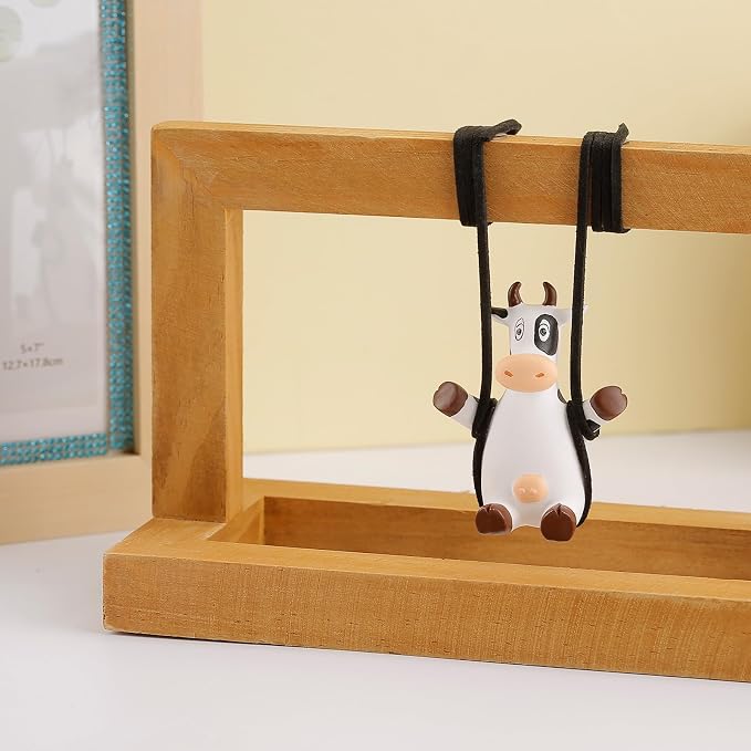 YGMONER Swinging Cow Car Hanging Ornament – Favorite Farm Animal Car Interior Mirror Decorations, Funny Rear View Mirror Hanging Accessories, Ideal Gift for Animal Lovers (Cow)