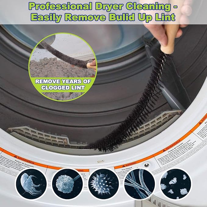 2 Pieces Dryer Vent Cleaner Kit Dryer Lint Brush Vacuum Hose Attachment Brush Lint Remover Power Washer and Dryer Vent Vacuum Hose Grey Pink