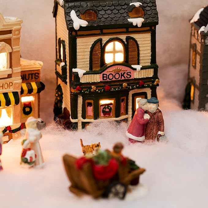 Tatuo 14 oz Fake Snow 7 Oz/200 g Per Bag Artificial Fake Cotton Christmas White Cloud Faux Fluffy Snow Indoor Soft for Winter Christmas Tree Mantle Village Nativity Scene