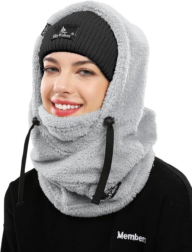 Shy Velvet Balaclava Wind-Resistant Winter Face Mask,Fleece Ski Mask for Men and Women,Warm Face Cover Hat Cap Scarf