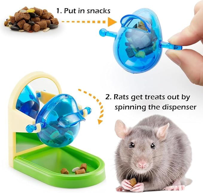 2Pcs Rat Enrichment Foraging Toy, Intelligent Treat Dispensing Puzzle | Interactive Puzzle Design Inspires Natural Foraging Instincts, Slows Feeding Speed to Relieve Boredom and Anxiety for Rats