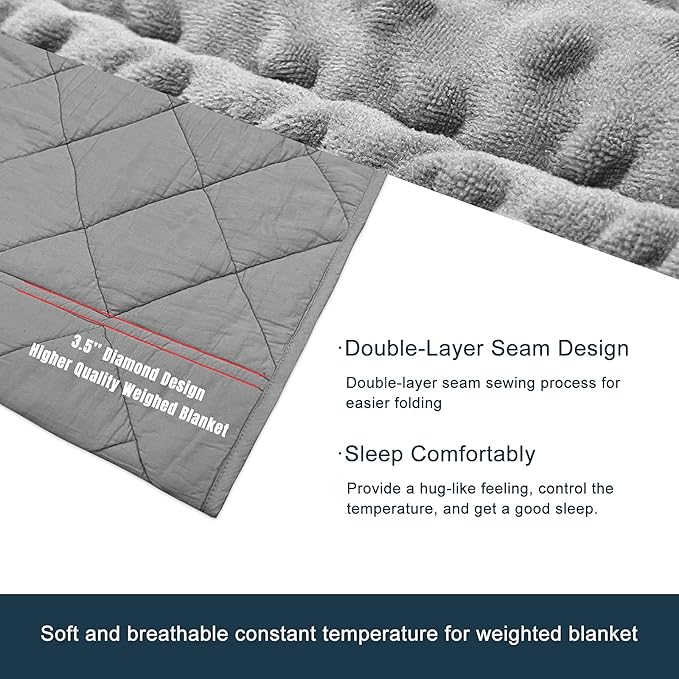 MAXTID Weighted Blanket for Kids 3lb 36"x48" Cotton & Minky Premium Kids Heavy Blanket Comfort Sensory Blankets