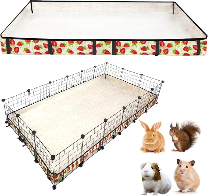 Guinea Pig Cage Liner，Washable Waterproof Oxford Cloth Cage Liners for Small Animals,Hamster Chinchilla Hedgehog Rabbit and Other Small Animals Not Include Cage(36x72 inches)