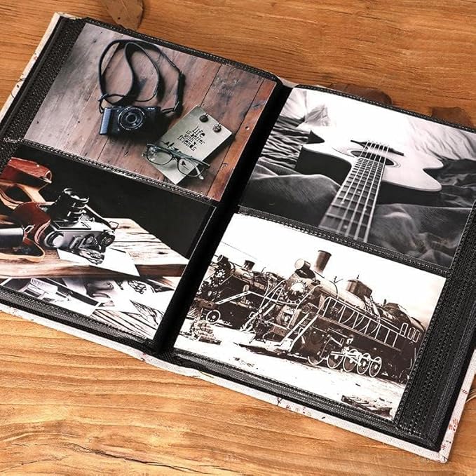 Photo Album 4x6, Soft Fabric Cover Pictures Photo Albums Memory Book for Family Baby Wedding Anniversary Birthday (White, 200 Pockets)