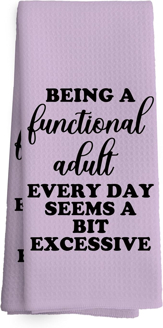 Funny Sarcastic Adult Purple Dish Towels 16x24 Inches, Decorative Absorbent Hand Tea Kitchen Bathroom Towels