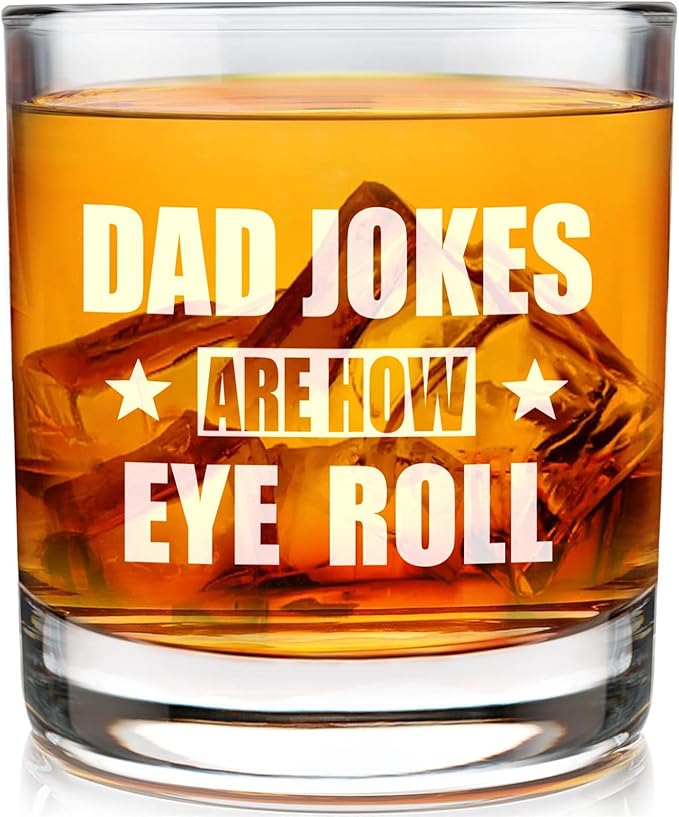 Funny Dad Whisky Glass Birthday Gifts for Dads from Daughters Dad Jokes 11Oz Whisky Glass Christmas Fathers Day Presents for Dads Who Wants Nothing from Sons
