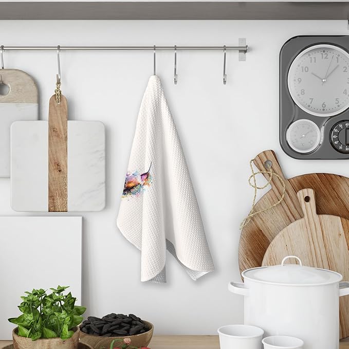Hummingbird Inspirational Quotes Kitchen Decor Towels,Wake Up Every Morning with The Thought That Something Wonderful Dish Towels for Kitchen,Motivational Quotes Decorative Bathroom Hand Towel
