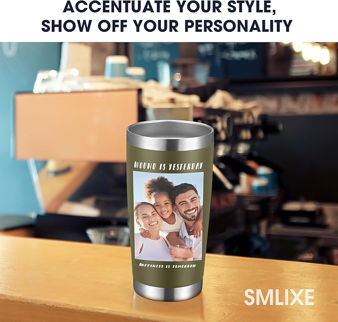Personalized Custom Tumbler Print in USA 48 Pcs 20oz Stainless Steel Coffee Cup with Lid & Straw Double Wall Insulated Tumbler with Colorful Text Logo Photo