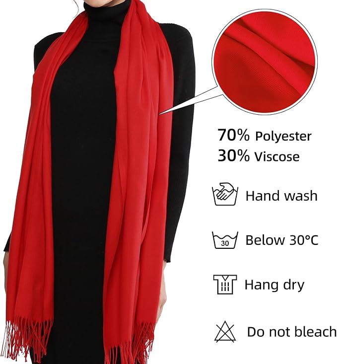 RIIQIICHY Women's Scarf Pashmina Shawls and Wraps for Evening Dress Bridesmaid Wedding Bridal Winter Warm Long Large Scarves