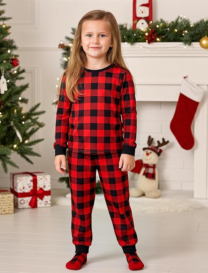 PATPAT Christmas Family Matching Pajama Sets Includes Christmas Socks - Perfect for Family Photos & Holiday Celebrations