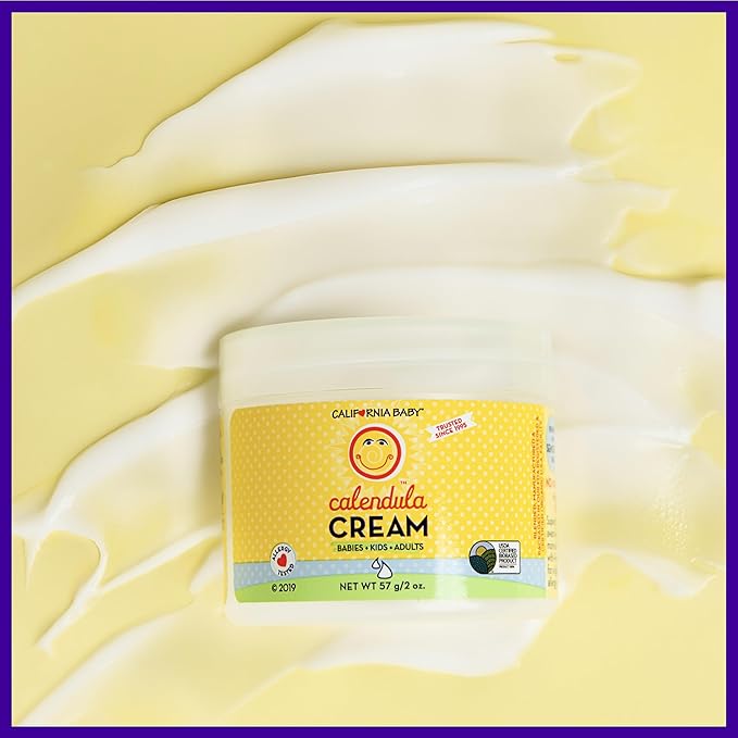 California Baby Calendula Cream | 100% Plant-Based Moisturizer | Lavender Baby Lotion | Face Moisturizer For Dry Skin | Hypoallergenic | 4 oz / 113g