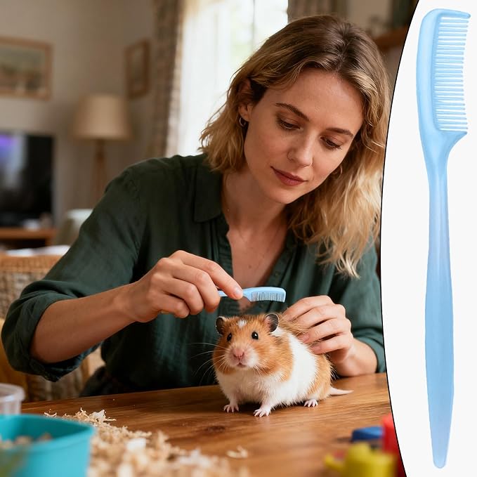 Bunny Grooming Brush 10 Pieces Small Animal Hair Grooming Tool | Hamster Comb for Tiny Pet Ferret Indoor Home Coat Sensitive Skin Daily Care
