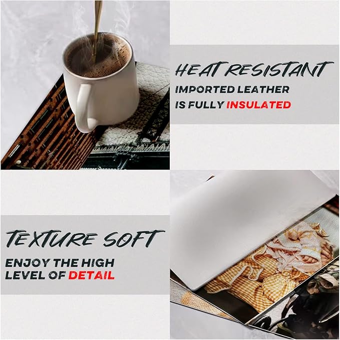 Personalized Coasters, Custom Coaster, Leather, Add Your Image, 4 inches (Set of 4, Square)